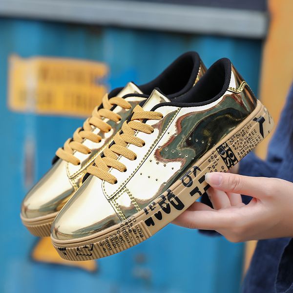 bomlight glitter pu leather casual shoes men plus size 36-47 couple sneakers gold silver graffiti bottom male footwear, Black
bomlight glitter pu leather casual shoes men plus size 36-47 couple sneakers gold silver graffiti bottom male footwear, Black