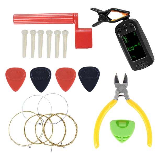 acoustic guitar tool kit guitar strings winder cutter tuner bridge pins pick holder for starter
acoustic guitar tool kit guitar strings winder cutter tuner bridge pins pick holder for starter