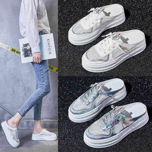 leather 2019 lazy people bag head half slippers female outside wearing fashion thick-bottomed muffin mesh small white shoes, Black
leather 2019 lazy people bag head half slippers female outside wearing fashion thick-bottomed muffin mesh small white shoes, Black