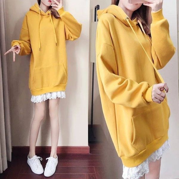 2019 women solid hoodie sweatshirt casual hooded loose oversized hoodie dress autumn long sleeve hoodies sweatshirts sweat femme, Black
2019 women solid hoodie sweatshirt casual hooded loose oversized hoodie dress autumn long sleeve hoodies sweatshirts sweat femme, Black
