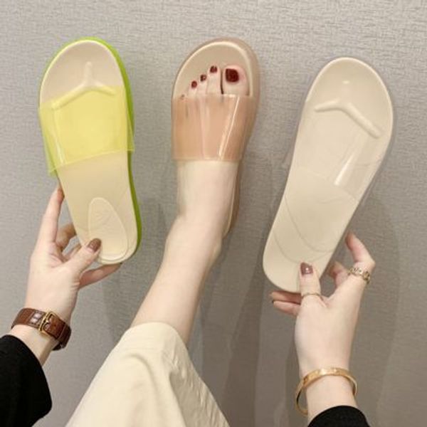slippers female jelly color fashion wear a straight line korean version of solid color breathable wear-resistant light flat, Black
slippers female jelly color fashion wear a straight line korean version of solid color breathable wear-resistant light flat, Black