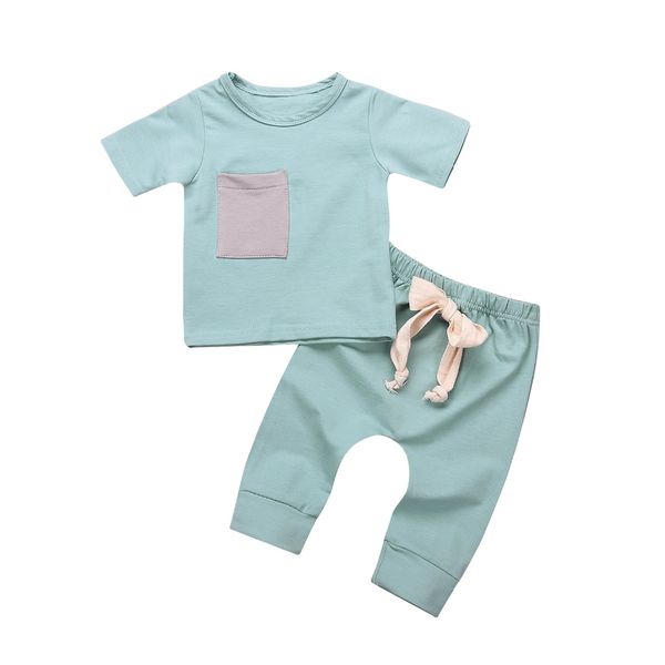 casual newborn infant baby boy short sleeve pocket t-shirt + pure drawstring long pants outfits clothes set, White
casual newborn infant baby boy short sleeve pocket t-shirt + pure drawstring long pants outfits clothes set, White