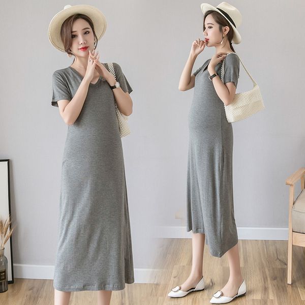 women's round neck short sleeve pregnant dress maternity solid color casual fashion women's maternity dress, White
women's round neck short sleeve pregnant dress maternity solid color casual fashion women's maternity dress, White
