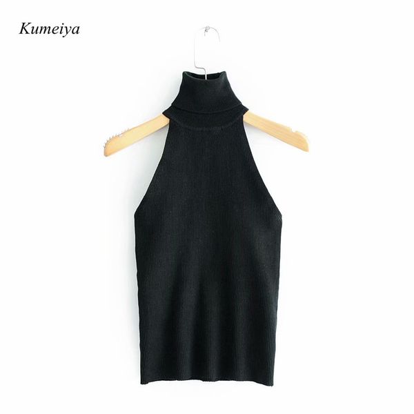 women turtleneck knitted sleeveless knitwear skinny tank chic streetwear vest white black sweater, Black;white
women turtleneck knitted sleeveless knitwear skinny tank chic streetwear vest white black sweater, Black;white