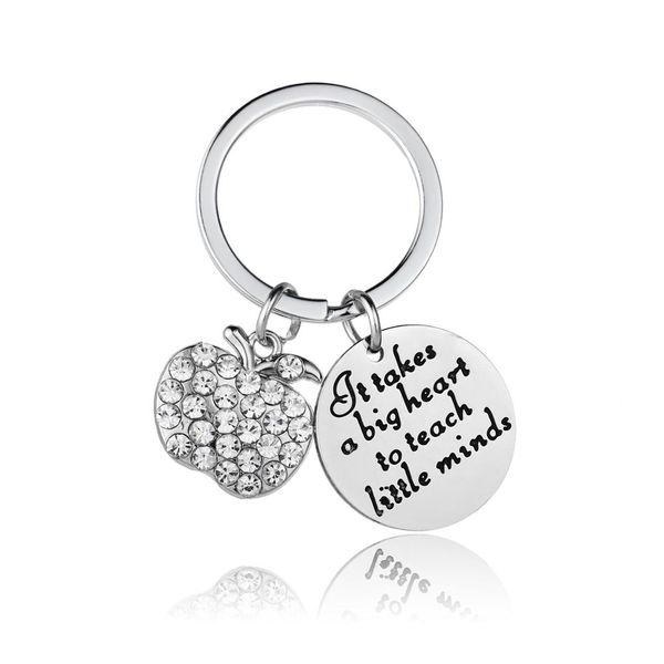12pc wholesale it takes a big heart teach little minds clear crystal apple keyring stainless steel keychain teacher's day gifts, Silver
12pc wholesale it takes a big heart teach little minds clear crystal apple keyring stainless steel keychain teacher's day gifts, Silver