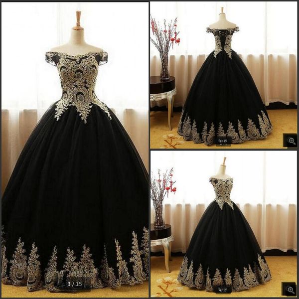 vestido de festa new ball gown gold lace prom dress off the shoulder short sleeve princess prom gowns selling quinceanera gowns, Black
vestido de festa new ball gown gold lace prom dress off the shoulder short sleeve princess prom gowns selling quinceanera gowns, Black