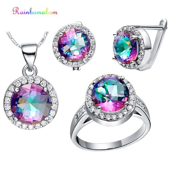 rainbamabom 925 sterling silver mystic rainbow z gemstone earrings ring necklace women cocktail jewelry set gift wholesale, Black
rainbamabom 925 sterling silver mystic rainbow z gemstone earrings ring necklace women cocktail jewelry set gift wholesale, Black