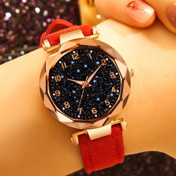 fashion women bracelet watch leather band starry sky watches quartz wristwatch numeral star clock, Slivery;brown
fashion women bracelet watch leather band starry sky watches quartz wristwatch numeral star clock, Slivery;brown