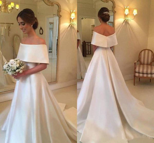 2019 New Off Shoulder A Line Wedding Dresses Backless Sweep Train Country Garden Bridal Gowns Plus Size Castle Chapel Vestidoe De Noiva, White
2019 New Off Shoulder A Line Wedding Dresses Backless Sweep Train Country Garden Bridal Gowns Plus Size Castle Chapel Vestidoe De Noiva, White