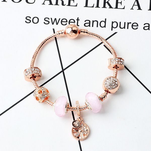 women christmas gift pan rose gold handmade diy pendant bracelet jewelry charm 925 silver crystal beaded bracelet bangles, Golden;silver
women christmas gift pan rose gold handmade diy pendant bracelet jewelry charm 925 silver crystal beaded bracelet bangles, Golden;silver