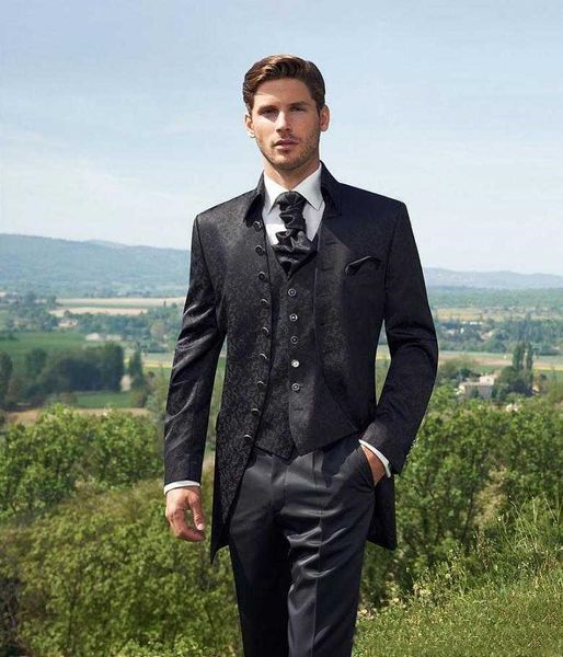 classic mandarin lapel wedding tuxedos slim fit suits for men groomsmen suit three pieces prom formal suits (jacket+pants+vest+tie) w100, Black;gray
classic mandarin lapel wedding tuxedos slim fit suits for men groomsmen suit three pieces prom formal suits (jacket+pants+vest+tie) w100, Black;gray