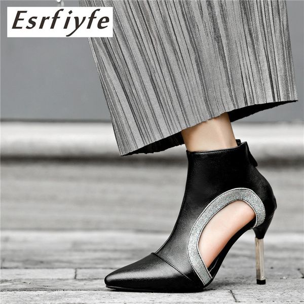 esrfiyfe 2019 new spring summer ankle boots for women thin heel high heel pointed toe shoes woman back zipper cool boots, Black
esrfiyfe 2019 new spring summer ankle boots for women thin heel high heel pointed toe shoes woman back zipper cool boots, Black
