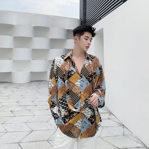 men's long-sleeved shirt 2020 spring and summer new printed loose long-sleeved shirt young personality fashion men's clothing, White;black
men's long-sleeved shirt 2020 spring and summer new printed loose long-sleeved shirt young personality fashion men's clothing, White;black