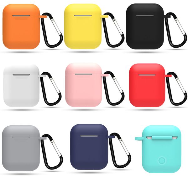 24 colors silicone case for airpods 1 headphone cover 360-degree protective headphone shell with hook anti-lost
24 colors silicone case for airpods 1 headphone cover 360-degree protective headphone shell with hook anti-lost