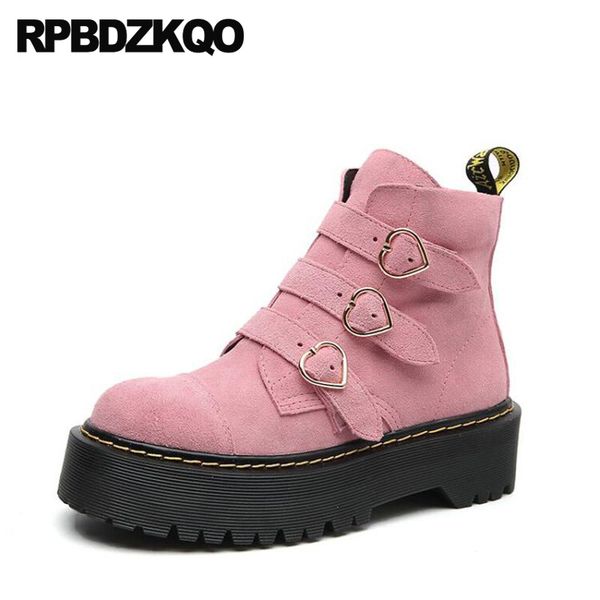 round toe genuine leather platform flat metal gothic boots punk flatform black shoes suede muffin winter booties women japanese t200111
round toe genuine leather platform flat metal gothic boots punk flatform black shoes suede muffin winter booties women japanese t200111