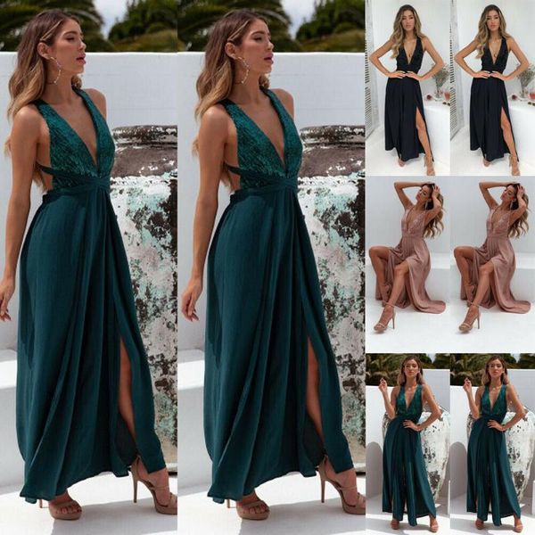 women jumpsuit v neck sleeveless backless wide leg loose jumpsuit ladies party clubwear femme summer clothes, Black;white
women jumpsuit v neck sleeveless backless wide leg loose jumpsuit ladies party clubwear femme summer clothes, Black;white