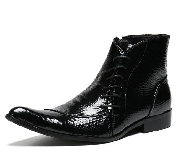 high-grade pointed toe men hairdresser shoes crocodile grain genuine leather high dress shoes punk ankle boots, Black
high-grade pointed toe men hairdresser shoes crocodile grain genuine leather high dress shoes punk ankle boots, Black