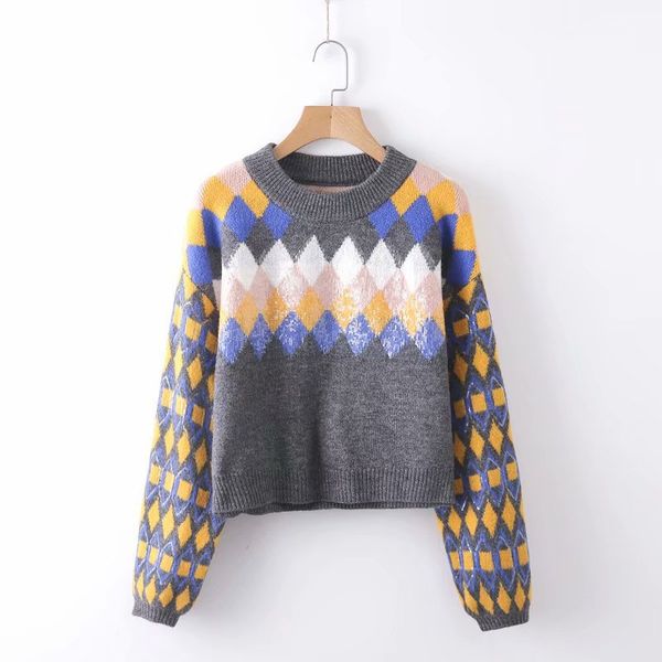 2019 new fashion pullovers for women's plaid sweaters for autumn and winter, White;black
2019 new fashion pullovers for women's plaid sweaters for autumn and winter, White;black