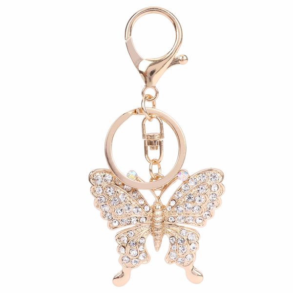 crystal key chains charming rhinestone butterfly keychain women key holder chain ring car bags pendant, Silver 
crystal key chains charming rhinestone butterfly keychain women key holder chain ring car bags pendant, Silver