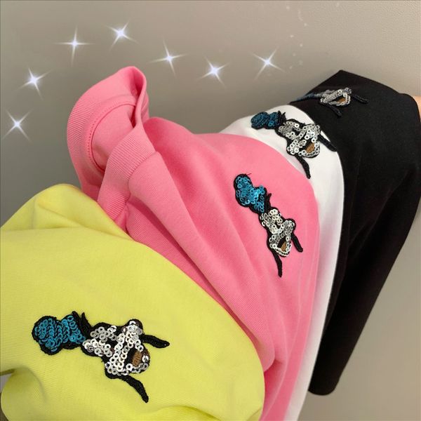 summer 2020 cartoon basic short-sleeved sequins sequins t-shirt female loose slim round collar all-match female, White
summer 2020 cartoon basic short-sleeved sequins sequins t-shirt female loose slim round collar all-match female, White