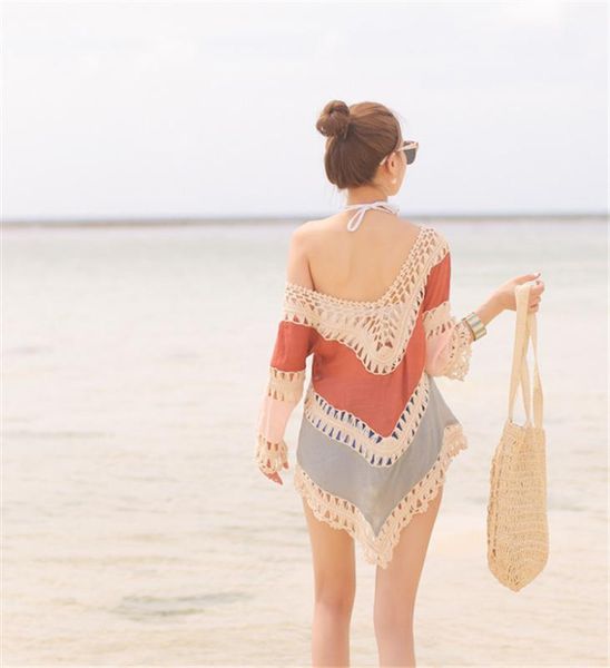 vacation style korean-style color hand hook joint coat hollow out bathing suit outdoor blouse, Black
vacation style korean-style color hand hook joint coat hollow out bathing suit outdoor blouse, Black