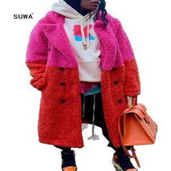 contrast stitching fashion streetwear wool fleece mid-length coat long-sleeved double-breasted classic women's jacket top, White;black
contrast stitching fashion streetwear wool fleece mid-length coat long-sleeved double-breasted classic women's jacket top, White;black