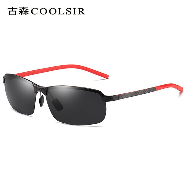men's half frame aluminum and magnesium polarized sunglasses titanium fiber mirror legs polarized driving mirror 6525, Black
men's half frame aluminum and magnesium polarized sunglasses titanium fiber mirror legs polarized driving mirror 6525, Black