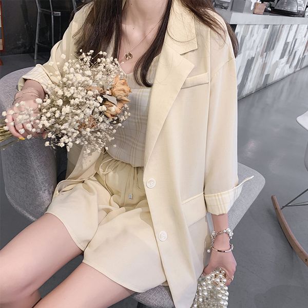 women's two piece pants mishow summer solid three pieces outfits suit sets casual slim turn-down collar blazer shorts sold separately, White
women's two piece pants mishow summer solid three pieces outfits suit sets casual slim turn-down collar blazer shorts sold separately, White