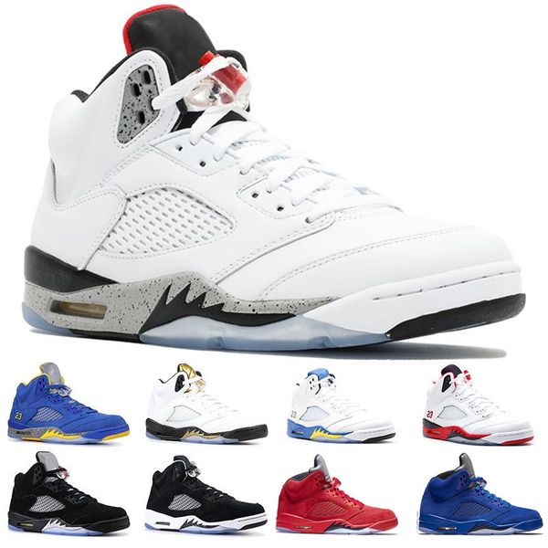 5s men designer basketball shoes 5 bred laney blue red suede white cement og metallic black gold grape trainer sports sneaker, White;red
5s men designer basketball shoes 5 bred laney blue red suede white cement og metallic black gold grape trainer sports sneaker, White;red