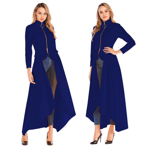 new women designer long jackets spring zipper slim fit irregular solid blazer jacket coats, Black;brown
new women designer long jackets spring zipper slim fit irregular solid blazer jacket coats, Black;brown
