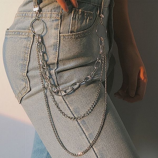 punk hip-hop trendy single/three layer belt key chain waist pants chain jeans long metal clothing accessories jewelry fashion, Silver
punk hip-hop trendy single/three layer belt key chain waist pants chain jeans long metal clothing accessories jewelry fashion, Silver