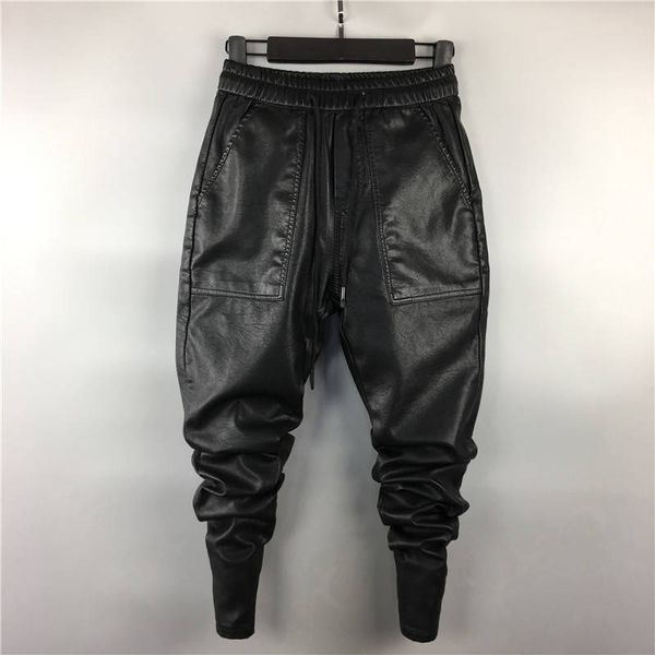 mens winter warm faux leather harem pants hip hop elastic waist drawstring pu joggings trousers for male, Black
mens winter warm faux leather harem pants hip hop elastic waist drawstring pu joggings trousers for male, Black