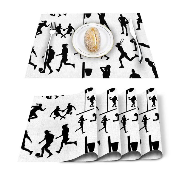 table runner 4/6 pcs placemat mat sport doodle basketball football tennis printed for tables linen cotton kitchen dining pads set
table runner 4/6 pcs placemat mat sport doodle basketball football tennis printed for tables linen cotton kitchen dining pads set