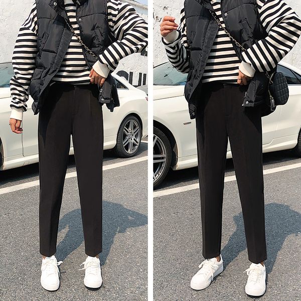 winter woolen 2020 new women elastic female plus size casual trousers black/gray/white/brown wool ankle-length harem pants, Black;white
winter woolen 2020 new women elastic female plus size casual trousers black/gray/white/brown wool ankle-length harem pants, Black;white