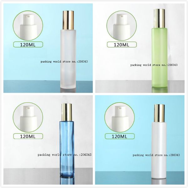 120ml frosted/green/blue/white glass pump bottle pump gold lid for serum/lotion/emulsion/foundation/toner cosmetic packing
120ml frosted/green/blue/white glass pump bottle pump gold lid for serum/lotion/emulsion/foundation/toner cosmetic packing