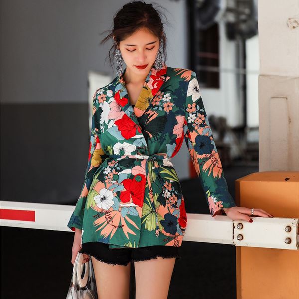 new printed flower loose blazer summer chic thin blazers jacket fashion women notched bandage jackets blaser 2018, White;black
new printed flower loose blazer summer chic thin blazers jacket fashion women notched bandage jackets blaser 2018, White;black