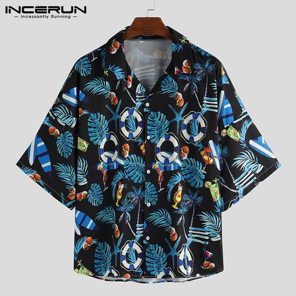incerun fashion printed men hawaiian shirt half sleeve streetwear lapel loose camisas hombre breathable beach casual shirts 2019, White;black
incerun fashion printed men hawaiian shirt half sleeve streetwear lapel loose camisas hombre breathable beach casual shirts 2019, White;black
