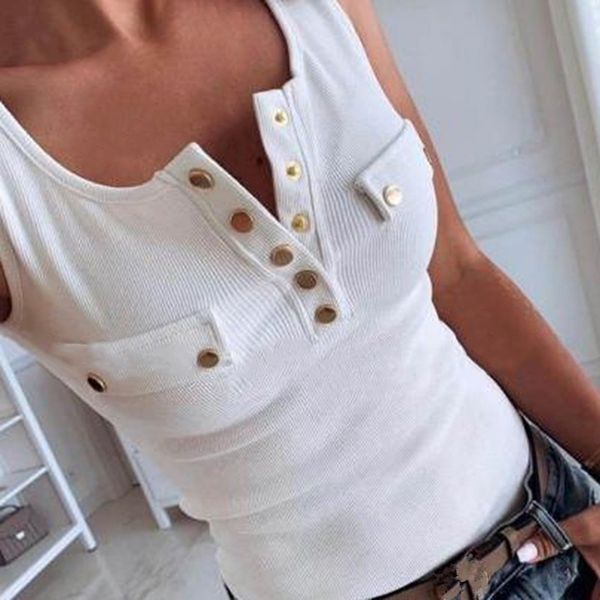 summer women sleeveless tank new button tank vest bandage ladies casual short shirt shirt female woman, White
summer women sleeveless tank new button tank vest bandage ladies casual short shirt shirt female woman, White