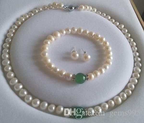 natural white akoya pearl &green emerald bracelet necklace earrings jewelry set, Black
natural white akoya pearl &green emerald bracelet necklace earrings jewelry set, Black