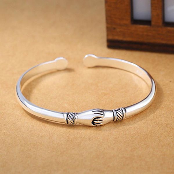 hm-59 new retro female 925 sterling silver jewelry bracelets opening handshake creative friendship bangles, Black
hm-59 new retro female 925 sterling silver jewelry bracelets opening handshake creative friendship bangles, Black