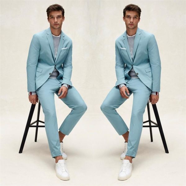 2020 light blue men suits blazer wedding suit slim fit 2 pieces groom tuxedos mens prom suits (jacket+pants) custom made, Black;gray
2020 light blue men suits blazer wedding suit slim fit 2 pieces groom tuxedos mens prom suits (jacket+pants) custom made, Black;gray