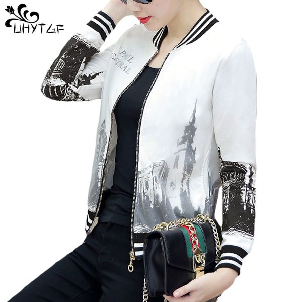 women's jackets uhytgf wild spring autumn windbreaker korean slim print famale baseball uniform women basic x214, Black;brown
women's jackets uhytgf wild spring autumn windbreaker korean slim print famale baseball uniform women basic x214, Black;brown