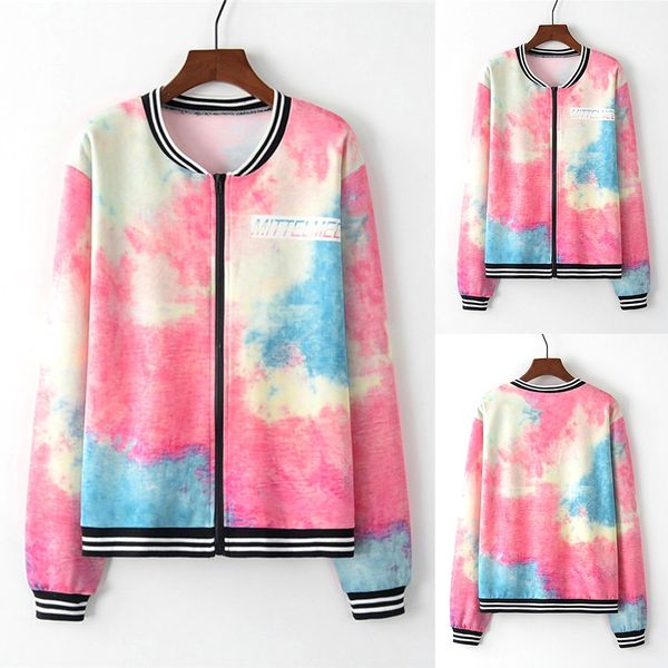 women long sleeve o-neck tie dye print zipper pockets casual baseball coat coat outerwear & coats ladies overcoat 2019 b1, Black;brown
women long sleeve o-neck tie dye print zipper pockets casual baseball coat coat outerwear & coats ladies overcoat 2019 b1, Black;brown