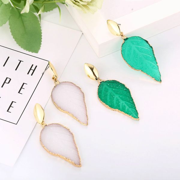 originality leaf set cluster crystal earrings concise plastic cement green white eardrop, Golden
originality leaf set cluster crystal earrings concise plastic cement green white eardrop, Golden