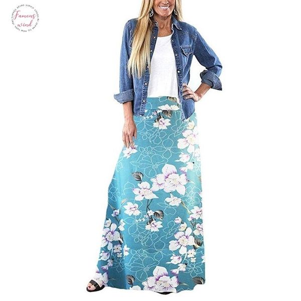 women summer skirt high waist bodycon flower light blue bohemian printed beautiful female leisure long skirts, Black
women summer skirt high waist bodycon flower light blue bohemian printed beautiful female leisure long skirts, Black