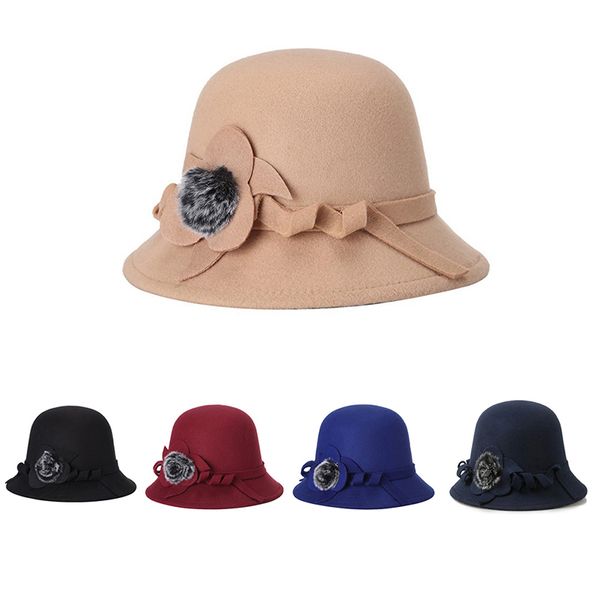 2018 new women's hats retro fedoras elegant flower decoration spring winter autumn warm fedora hat fashion noble female hat, Blue;gray
2018 new women's hats retro fedoras elegant flower decoration spring winter autumn warm fedora hat fashion noble female hat, Blue;gray