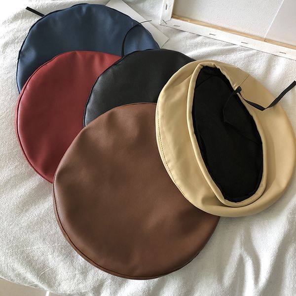 wholesale 5 colors faux leather beret women pu berets solid black french hat red caps streetwear cap ladies korean hats, Blue;gray
wholesale 5 colors faux leather beret women pu berets solid black french hat red caps streetwear cap ladies korean hats, Blue;gray