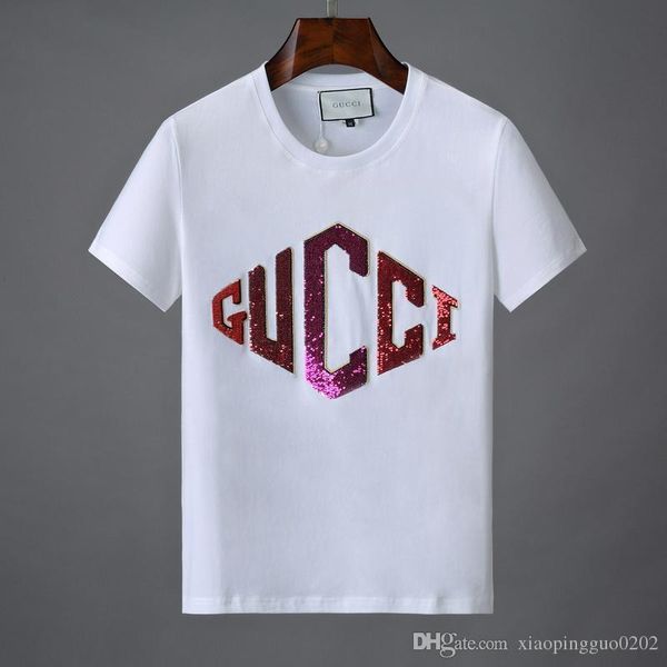new sequins logo letters embroidered men and women with self-cultivation wild round neck short-sleeved t-shirt
new sequins logo letters embroidered men and women with self-cultivation wild round neck short-sleeved t-shirt