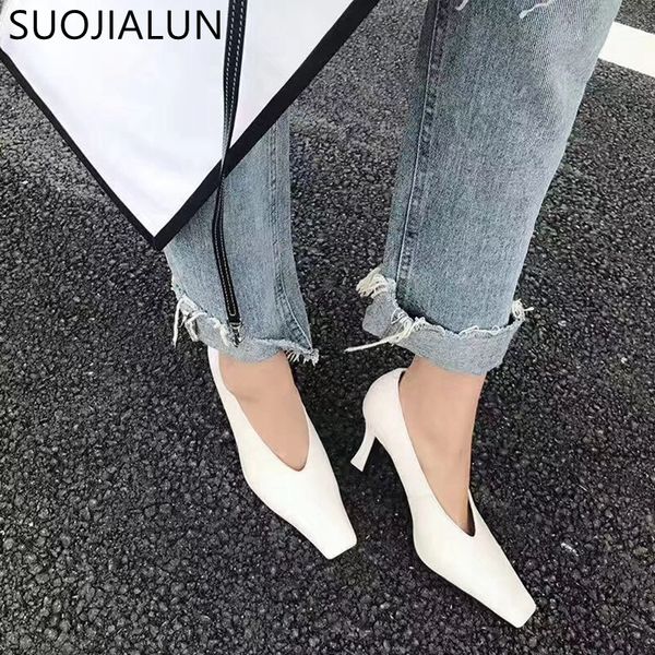 suojialun brand high heels women pump elegant shollow pointed toe office ladies shoes party pump shoes, Black
suojialun brand high heels women pump elegant shollow pointed toe office ladies shoes party pump shoes, Black