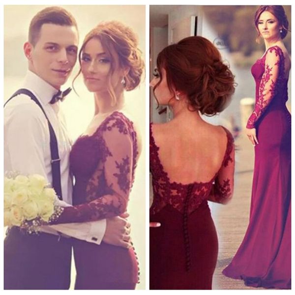 vintage slim mermaid lace appliques elegant evening dresses 2020 burgundy long sleeveless backless prom party gowns customized vestidos, Black;red
vintage slim mermaid lace appliques elegant evening dresses 2020 burgundy long sleeveless backless prom party gowns customized vestidos, Black;red